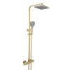 Just Taps HIX Thermostatic bar valve with 2 outlets, adjustable riser and multifunction shower handle Brushed Brass