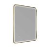 Just Taps HIX Rectangular LED Illuminated Bathroom Mirror 800mm H x 600mm W  With Light Brushed Brass