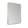 Just Taps HIX Rectangular Bathroom Mirror 800mm H x 600mm W Without Light Brushed Brass 