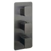 Just Taps HIX Thermostatic Concealed 2 Outlet Shower Valve Brushed Black 37690BBL
