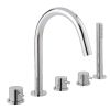 Just Taps Florence 5 Hole Bath And Shower Mixer With Extractable Hose