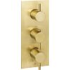 Just Taps Vertical Thermostatic Concealed 3 Outlets Shower Valve-Brushed Brass