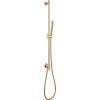 Just Taps VOS Slide Rail with Single Function Hand Shower and Hose with bottom outlet-Brushed Brass