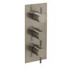 Just Taps VOS Brushed black Thermostatic Concealed 3 Outlet Shower Valve Verticle