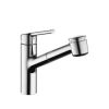 KWC Luna-E single lever monobloc with pull-out spray with SPRAYCLEAN