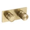 Just Taps Evo Thermostatic concealed push button 2 outlet shower valve Brushed Brass