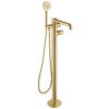 Just Taps Evo Floor standing bath shower mixer no lever with kit Brushed Brass
