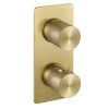 Just Taps Evo Thermostatic concealed 2 outlet shower valve Brushed Brass 
