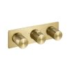 Just Taps Evo Thermostatic concealed 2 outlet shower valve Brushed Brass