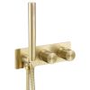 Just Taps Evo Thermostatic concealed 2 outlet shower valve with attached handset Brushed Brass