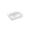 Saneux UNI 50x40cm semi-recessed washbasin 3TH - Gloss White
