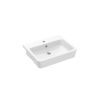 Saneux UNI 50x40cm semi-recessed washbasin 1TH - Gloss White