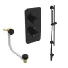 Saneux EDEN 2 way shower kit - w/ Slim Handset & Slider Rail & Bath filler - Satin Black