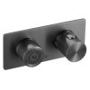 Just Taps Evo Thermostatic concealed push button 2 outlet shower valve Brushed Black