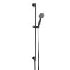 Just Taps Evo Slide Rail with Round Shower Handle and Hose Brushed Black