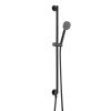 Just Taps Evo Slide Rail with Round Shower Handle and Hose Matt Black