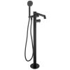 Just Taps Evo Floor standing bath shower mixer with lever and kit Matt Black