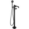Just Taps Evo Floor standing bath shower mixer no lever with kit Matt Black