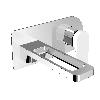 Just Taps AXEL Chrome & Matt White Single Lever Wall Mounted Basin Mixer
