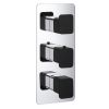 Just Taps AXEL Chrome & Matt Black Portrait Triple Outlet Shower Valve