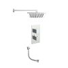 Just Taps Square Thermostat with Overhead Shower and Bath Filler