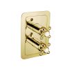 Just Taps Grosvenor Cross Antique Brass Edition Cross Thermostatic 2 Outlet Shower Valve – 182mm