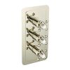 Just Taps Grosvenor Cross Vertical Thermostatic 3-Outlets Concealed Shower Valve-Nickel