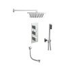 Just Taps Square Thermostat with Overhead Shower