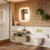 HiB Cassini Deep Border Curved H80 x W60cm Illuminated Mirror