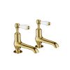 Just Taps Grosvenor Lever Antique Brass Edition Lever Long Nose Basin Taps