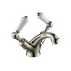 Just Taps Grosvenor Basin Mixer Tap with Pop-Up Waste-Lever Handle-Nickel