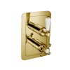 Just Taps Grosvenor Lever Antique Brass Edition Thermostatic 2 Outlet Shower Valve – 240mm