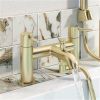 Eastbrook Meriden Bath Shower Mixer Tap with Handset, Hose and Holder Brushed Brass