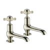 Just Taps Grosvenor Pinch Long Nose Basin Taps-Nickel