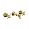 Just Taps Grosvenor Pinch Antique Brass Edition 3 Hole Basin Mixer – 145mm
