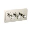 Just Taps Grosvenor Pinch Thermostatic 3 Outlet Concealed Shower Valve-Nickel-160mm