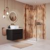 Crosswater Asura 8mm Hinged Door(800mm) with 900mm Side Panel Hammered Handle-Brushed Bronze