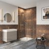 Crosswater Asura 8mm Hinged Door (Width 1000mm) with Side Panel 900mm And Sleek Handle-Brushed Brass