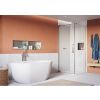 Crosswater Asura 8mm Hinged Door (width 1000mm) with Side Panel 900mm and Hammered Handle-Polished Stainless Steel