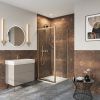 Crosswater Asura 8mm Infold Door (Width 900mm) with Side Panel 900mm And Sleek Handle-Brushed Brass