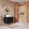 Crosswater Asura 8mm Sliding Door with 800mm Side Panel Hammered Handle-Brushed Bronze