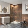 Crosswater Asura 8mm Sliding Door (Width 1500) with Side Panel 800mm And Fluted Handle-Brushed Brass