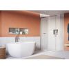 Crosswater Asura 8mm Sliding Door (width 1500mm) with Side Panel 900mm and Sleek Handle-Polished Stainless Steel