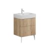 Crosswater Avenue 600mm Two Drawer Vanity with 3TH Ceramic Basin-Windsor Oak