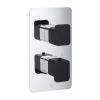 Just Taps AXEL Chrome & Matt Black Twin Outlet Shower Valve