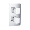 Just Taps AXEL Chrome & Matt White Twin Outlet Shower Valve