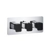 Just Taps AXEL Chrome & Matt Black Landscape Twin Outlet Shower Valve