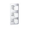 Just Taps AXEL Chrome & Matt White Triple Outlet Shower Valve