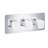 Just Taps AXEL Chrome & Matt White Landscape Triple Outlet Shower Valve