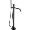 Just Taps VOS Floor Standing Bath Shower Mixer Tap with Shower Kit-Matt Black